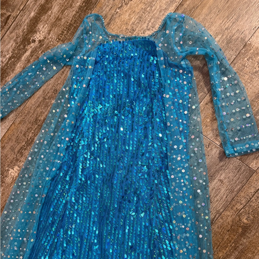 Frozen play dress and Disney store Elsa crown